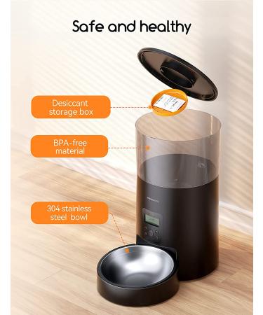 Meowant Automatic Cat Feeder with Desiccant Bag | Timed, Programmable, Portion Control, 4 Meals | Stainless-Steel Bowl, 6L Capacity | Dual Power Supply - Buy Online on SooperMarket.com