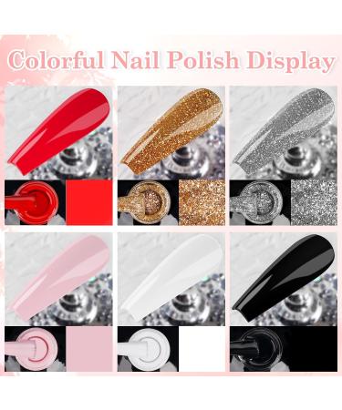 LKE Gel Nail Polish Kit | 72W UV Lamp, 6 Classic Red Colors, Glossy & Matte Top/Base Coat | Manicure DIY Gifts Set for Women - Buy Online on SooperMarket.com