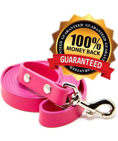 Logical Leather 6ft Heavy Duty Full Grain Leather Dog Leash - Pink - Buy Online on SooperMarket.com
