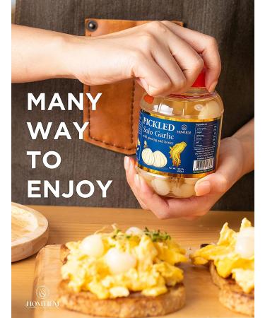 Homtiem Pickled Solo Garlic 7.04 Oz (200g) - Honey & Ginsen | Non-Additives, Non-Preservatives | Ideal for Spicy Pickled Garlic & Healthy Recipes - Buy Online on SooperMarket.com