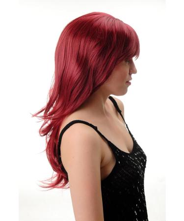 WIG ME UP GFW244A-39 Ladies Wig - Long Straight to Wavy Garnet Red 60cm with Jagged Parting Bangs | Shop Internationally! - Buy Online on SooperMarket.com