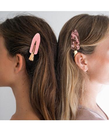 Magicsky 10PCS No Bend Hair Clips for Styling - Pink Opal Acrylic Resin Flat Clips - No Crease Curl Small Pins - Bang Seamless Barrette Tool for Makeup-Hairstyle - Women Girls Accessories - Buy Online on SooperMarket.com