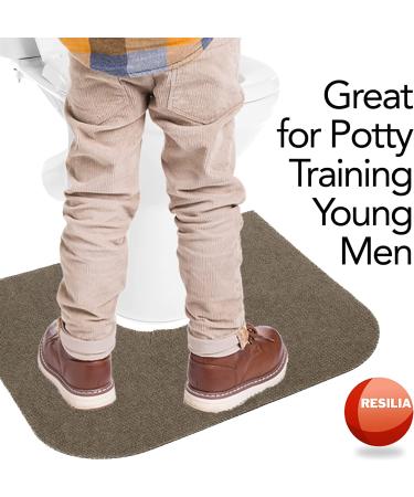 Resilia Rounded Commode Potty Training Mats - Super-Absorbent 2-Pack Universal Bathroom Protector Pads for Kids, Tan - Buy Online on SooperMarket.com