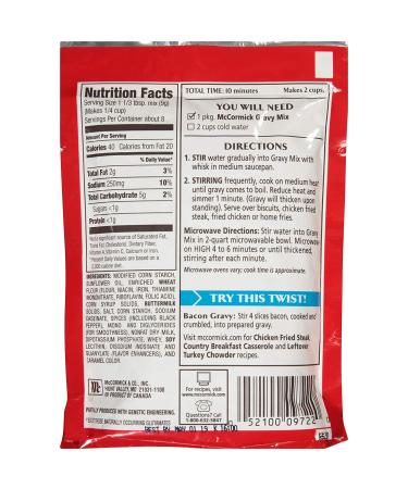 McCormick Country Gravy Original 2.64 OZ (Pack of 18) - Authentic Southern Style Mix - Buy Online on SooperMarket.com
