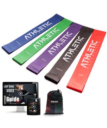 Premium Fitness Band Set fitness straps sets + bags and exercise instructions - resistance tapes gymnastics bands resistance bands training straps loop ligaments mini bands latex - 5er band set 2