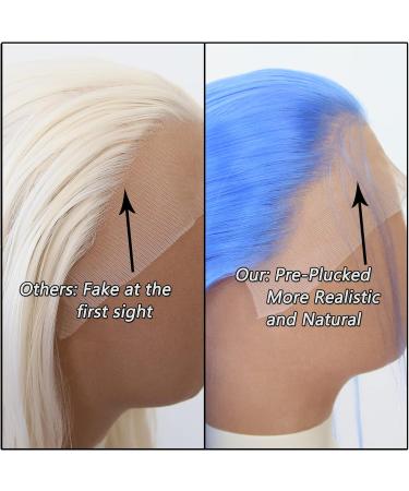 Blue Synthetic Lace Front Wig - Long Straight Hair for Black Women | Heat Resistant Fiber | Cosplay & Daily Wear - Buy Online on SooperMarket.com