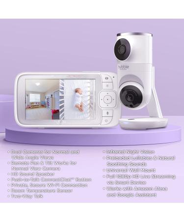 Hubble Connected Dual Camera Baby Monitor with AI Motion Tracking and Night Vision - 5 Screen, Remote Pan Tilt Zoom, Room Temperature Sensor - Buy Online on SooperMarket.com