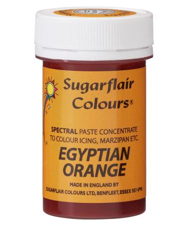 Sugarflair Egyptian Orange Spectral Food Colouring Paste Highly Concentrated for Use with Sugar Pastes Buttercream Royal Icing or Cake Mix Vibrant Colour Dye - 25g