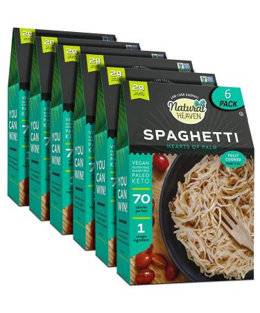 Natural Heaven Hearts of Palm Pasta Spaghetti Noodles, Gluten Free Low Carb Pasta, Vegan Keto Pasta Noodle, Natural & Healthy Plant Based Spaghetti, 6 Pack - 9 oz 9 Ounce (Pack of 6)