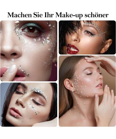 1117 PCs Self-Adhesive Glitter Stones & Rhinestones for Face Makeup - Crystal Stickers with Tweezers for Women | Festival Face Gems - Buy Online on SooperMarket.com