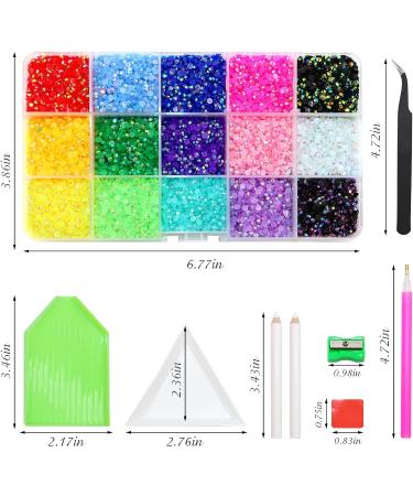 15 Mixed Color Jelly Round 3mm Rhinestones with Storage Box - ZYNERY Flatback Rhinestones - Buy Online on SooperMarket.com