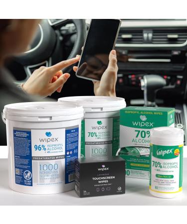 Wipex Alcohol Wipes for Electronics - 70% Isopropyl Tech Wipes for Computers & iPhones | Lint-Free Screen Cleaning - 80 Count (Pack of 6 - Buy Online on SooperMarket.com