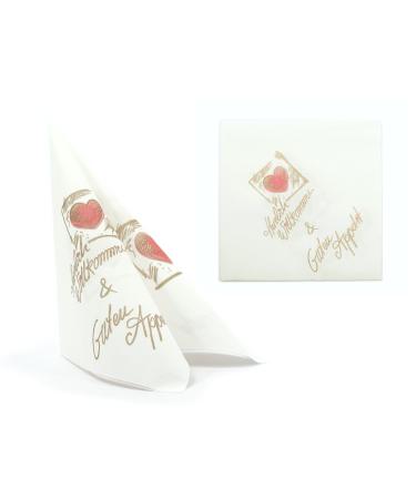 50 napkins Welcome & good appetite premium airlaid fabric -like 40x40cm 50 pieces p Pack of high quality fabric look wedding napkin wedding baptism hotel gastro 50 napkins pattern welcome