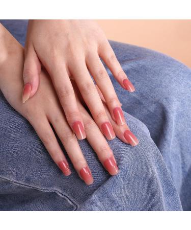 Danni & Toni 28 Self-Adhesive Gel Nail Stickers in Lost Horizon - Salon-Quality Manicure Set with Gradient Light Red Tips - Buy Online on SooperMarket.com