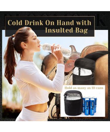 Bloomoak Insulated Saddle Bags - Trail Riding Gear Carrier for Western & English Saddles - Reinforced Stitching, Mesh Pocket (Black) - Buy Online on SooperMarket.com