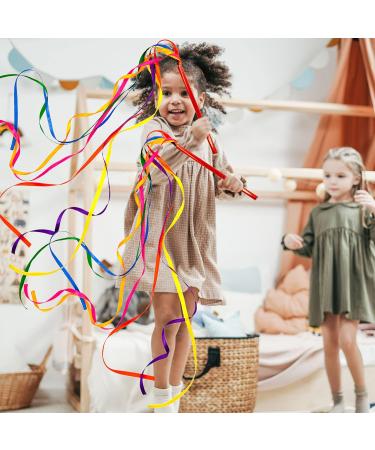 Niuhong 4 Pcs Rainbow Dance Tapes & Skill Baton Rods - Colorful Streamers for Kids & Art Dances - Buy Online on SooperMarket.com