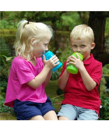 Smilo Sippy Cup 2 Pack for Toddlers (1+ years) - Spill Proof, Fold-Away Silicone Spout - 8.5 oz Capacity - BPA-Free - Made in USA - Aqua & Green/Blue - 2 Pack - Buy Online on SooperMarket.com