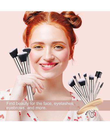 MAANGE 16 Pcs Professional Makeup Brushes Set with Sponges and Cleaner - Champagne Gold - Buy Online on SooperMarket.com