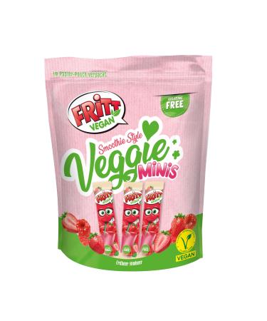 FRITT Vegan Strawberry & Raspberry Minis 135g 100% Vegan Mini chewy candy strips for all smoothie lovers
