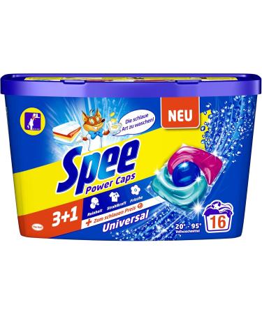 Buy Spee Power Caps Universal 3+1 - Full Detergent 32 Washes (2 x 16) | 208g | Optimal Purity Radiance & Freshness for Laundry | International Shipping Available - Buy Online on SooperMarket.com