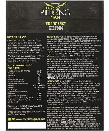 The Biltong Man Nice n Spicy Beef Biltong 500g - Healthy High Protein Snack, Low Calorie, Gluten-free & Keto-friendly - Buy Online on SooperMarket.com