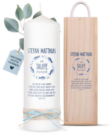 Amari christening candle personalized fish swarm H: 25cm/ : 8cm - baptismal candle girl/boy - 4 different sizes - design baptism - make baptismal candle yourself - baptismal candle with name 25/8 cm