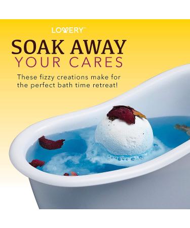 Fathers Day Gift: 10 Oversized Bath Bombs with Shea & Coco Butter, Dry Flower Petals, Multiple Fragrances - Rich Spa Bath Set in Cute Tub - Perfect Birthday Gift for Women and Men - Buy Online on SooperMarket.com