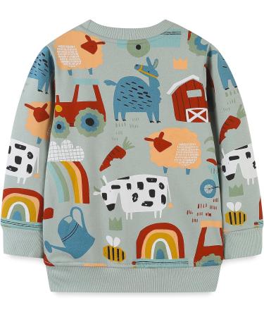 Girls Cotton Sweatshirt | Long Sleeve Casual Jumper for Kids | Toddler T Shirt | 5-6 Years | Green - Buy Online on SooperMarket.com