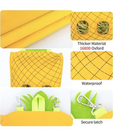 Geegoods Rabbit Hay Feeder Bag Guinea Pig Hay Feeder Storage Hanging Feeding Hay for Small Animals 600D Oxford Cloth Fabric (Yellow) - Buy Online on SooperMarket.com