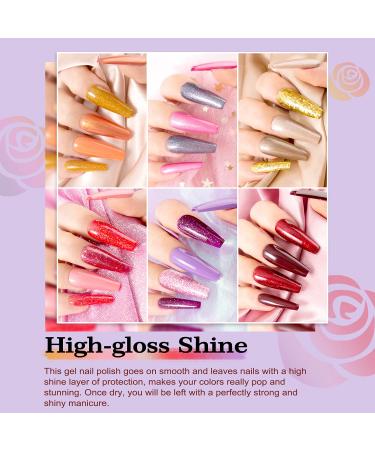Lavender Violets Gel Nail Polish Kit - 27+3 Classic & Glitter Colors - Soak-off UV Nail Gel Set with Base, Matte & Glossy Top Coat - C971 - Buy Online on SooperMarket.com