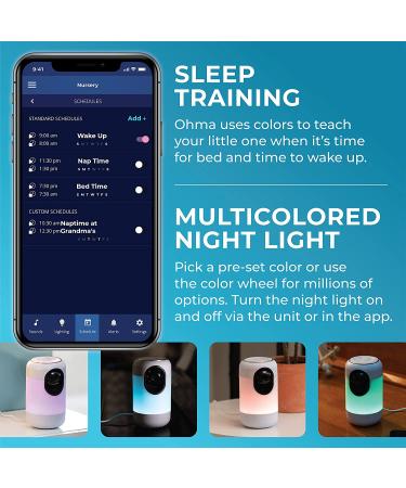 Ohma Smart Baby Monitor - White Noise Sound Machine, Night Light, Temperature & Humidity Sensor, Wireless Talk & Listen, WiFi Enabled Video Camera - Baby Registry Must Have - Buy Online on SooperMarket.com