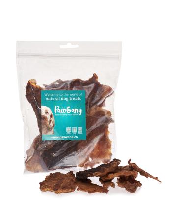 PawGang - Beef Jerky 200g - 100% Natural EU Sourced Treats for Dogs Puppies Young Adult Old Small and Large Dog - Tasty Air Dried Chews Snacks - Healthy Hypoallergenic - Low Fat Grain Free - BARF Raw