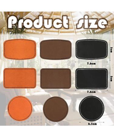 90Pcs Blank Patches Leatherette Hat Patches with Adhesive Rustic Leatherette Rectangle Round Patch Faux Leather Patches for Hats Custom Fabric Repair Sew Laser Supplies Blend - Buy Online on SooperMarket.com