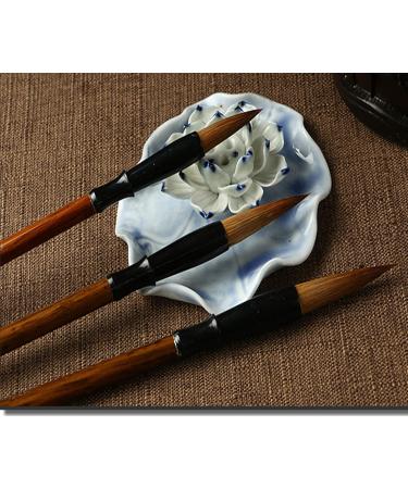 Chinese Calligraphy Brush Set - Professional Green Wolf Bamboo Brushes for Writing, Drawing, Watercolor Ink, Sumi Painting - Ideal for Beginners and Experts - Buy Online on SooperMarket.com
