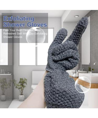 Yiclick Heavy Exfoliating Gloves (2 Pairs) - Body Scrubber for Bath Shower Exfoliation - Dead Skin Remover Loofah Mitt - Men Women - 4 Pcs - Buy Online on SooperMarket.com