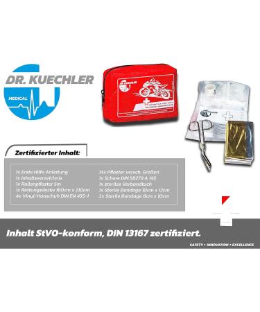 Dr. Kuechler First Aid Kit for Motorcycle Quad Vespa & Bicycle - Compact Bandage Pocket & Mini Emergency Set - Buy Online on SooperMarket.com