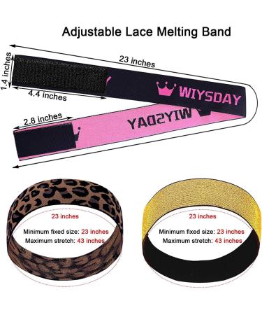 Wig Band Set for Melting Lace Wigs - 2PCS Black+Pink Edge Wraps for Lay Edges - Buy Online on SooperMarket.com