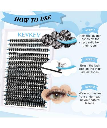300 Pcs Individual Lash Clusters 9-16mm Mix Length DIY Extension - Dramatic Volume & Easy Self Application at Home - C-Mix 50D - Buy Online on SooperMarket.com