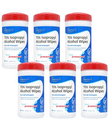 Pharma-C-Wipes 70% Isopropyl Alcohol Wipes (Case of 6 Canisters) MADE IN THE USA