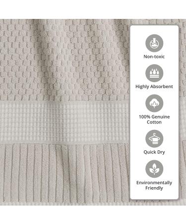 Trinity Collection 100% Cotton Hand Towel 6 Pack | Super Soft & Absorbent 16x28 | Textured Durable Cotton | Quiet Grey - Buy Online on SooperMarket.com