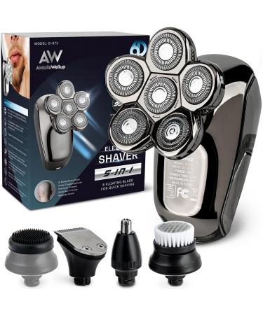 AidallsWellup Head Shavers for Men Head Shavers for Bald Men Men Head Shaver Bald Head Shaver 5-in-1 Mens Grooming Kit Hair Shavers for Men Waterproof and Rechargeable Electric Shavers 6D Head Shaver