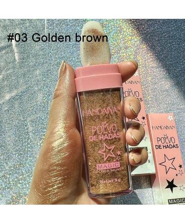 Paminify Body Glitter Powder - Shimmer Face Highlighter & Body Blusher in White Moonbeam & Golden Bronze Shades - Buy Online on SooperMarket.com