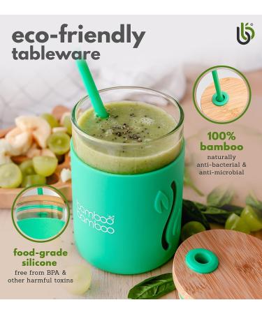 Bamboo Toddler Sippy Cup with Straw and Lid - 11.8 oz Kids Drinking Cup in Green - Buy Online on SooperMarket.com