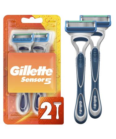 Gillette Sensor5 Men's Disposable Razor, 2 count Sensor 5 2 Count (Pack of 1)