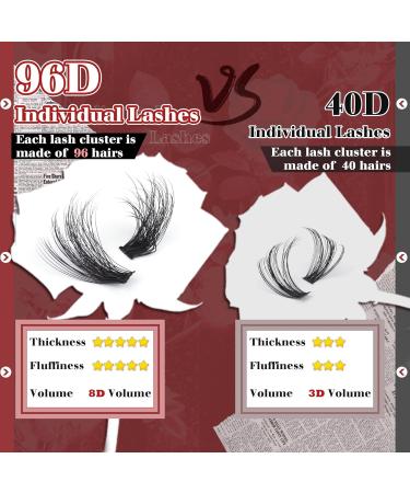 Goddvenus Eyelash Extension Kit Fluffy Individual Eyelashes Kit 20mm D Curl Russian Cluster Lashes Thick Eyelash Clusters Kit with Lash Individuals Bond and Seal Eyelash Applicator D-96D - Buy Online on SooperMarket.com