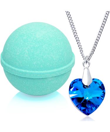 Tranquil Serenity Bath Bomb with Necklace Created with Crystal Extra Large 10 oz. Made in USA