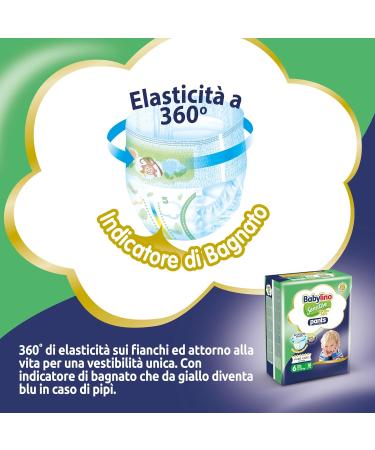 Babylino Sensitive Cotton Soft Diapers Size 6 XL (13-18 kg) - 18 Pieces | Ultra-Soft Hypoallergenic & Eco-Friendly - Buy Online on SooperMarket.com