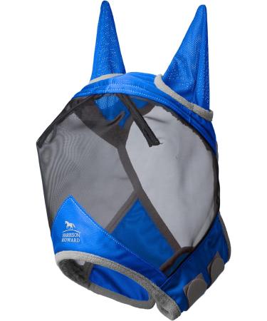 Harrison Howard Pro Luminous Horse Fly Mask Standard with Ears UV Protection - Large Full Size, Signature Blue - Buy Online on SooperMarket.com