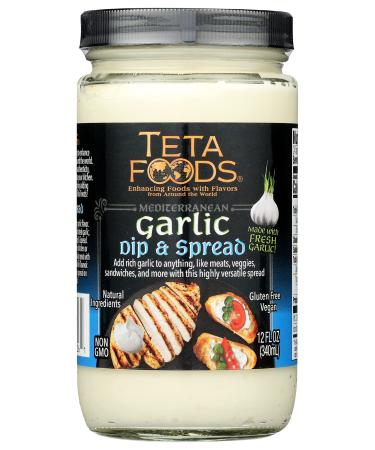 Mediterranean Garlic Dip & Spread 12 oz (1) 12 Ounce (Pack of 1)