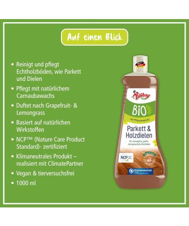 Poliboy Organic Parquet Care - Vegan Floor Protection for Oiled & Waxed Wood - Made in Germany - 1L Pack - Buy Online on SooperMarket.com